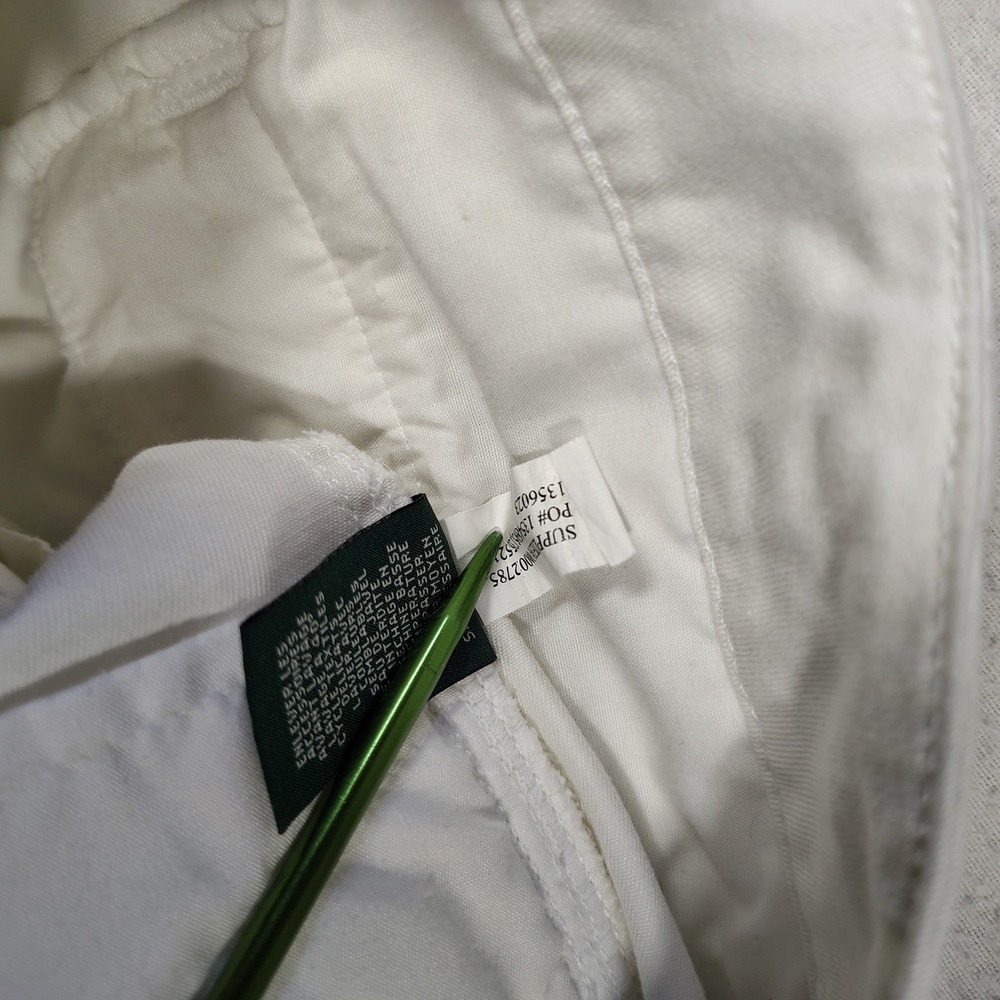 Lauren Ralph Lauren White Cotton Nautical Capri Women Size 12 Anchor Tag - Picture 15 of 16